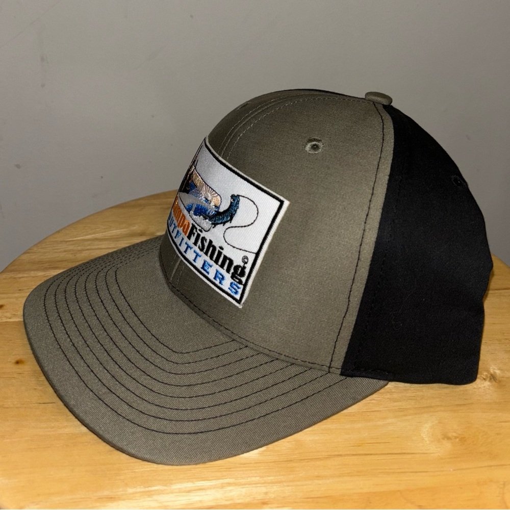 Green and Black Trucker Hat with Patch and Curved Bill